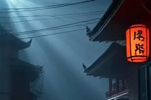 墨色山河卷国漫封面，水墨风格的山川与孤舟